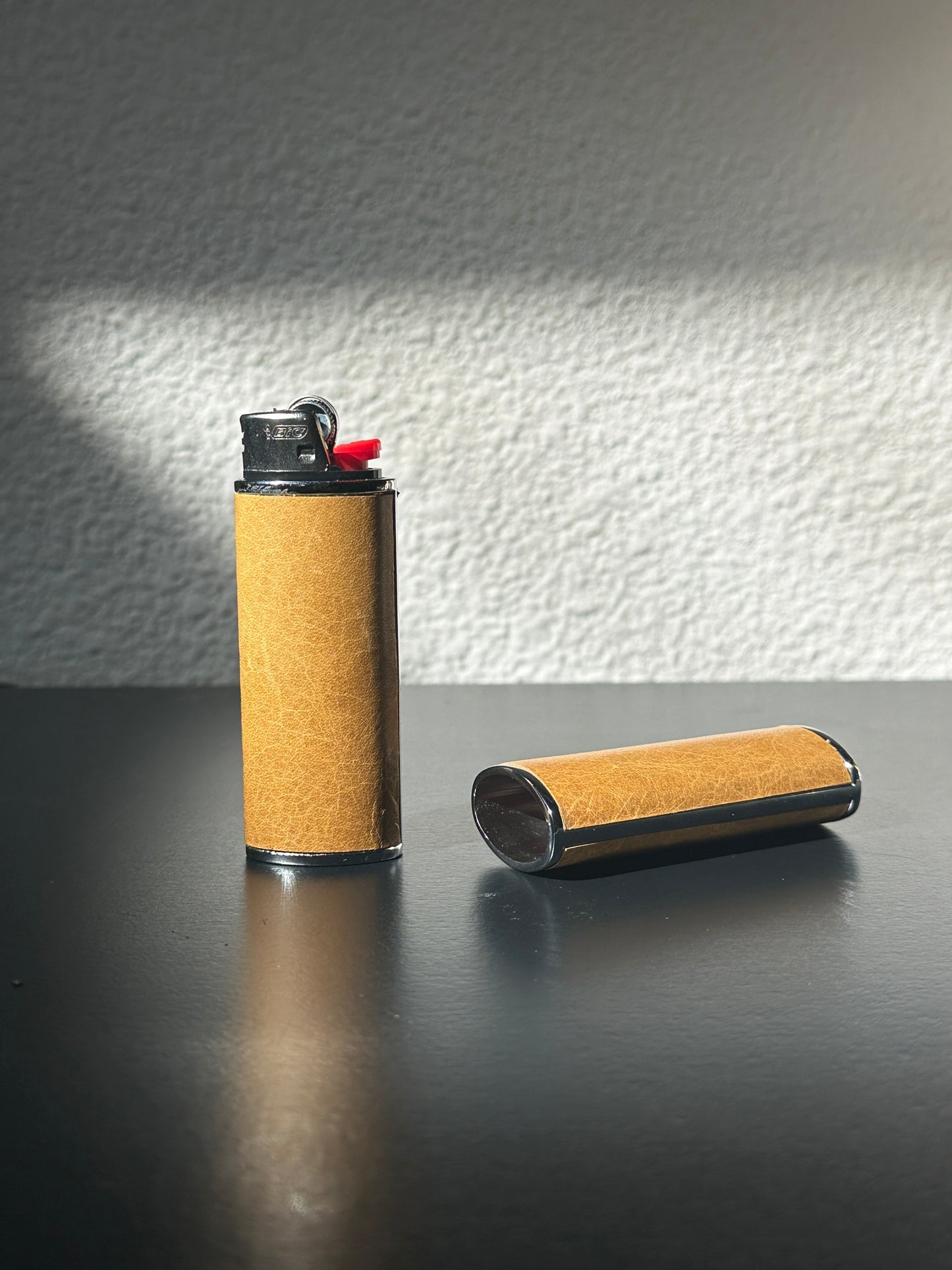 Lighter Case in Mustard Leather