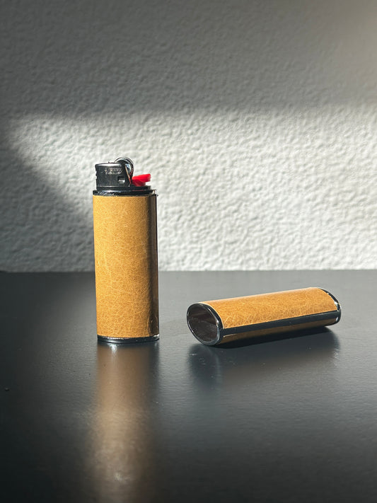 Lighter Case in Mustard Leather