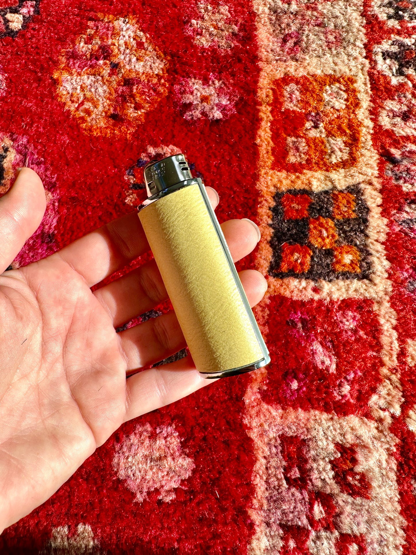 Lighter Case in Yellow Leather