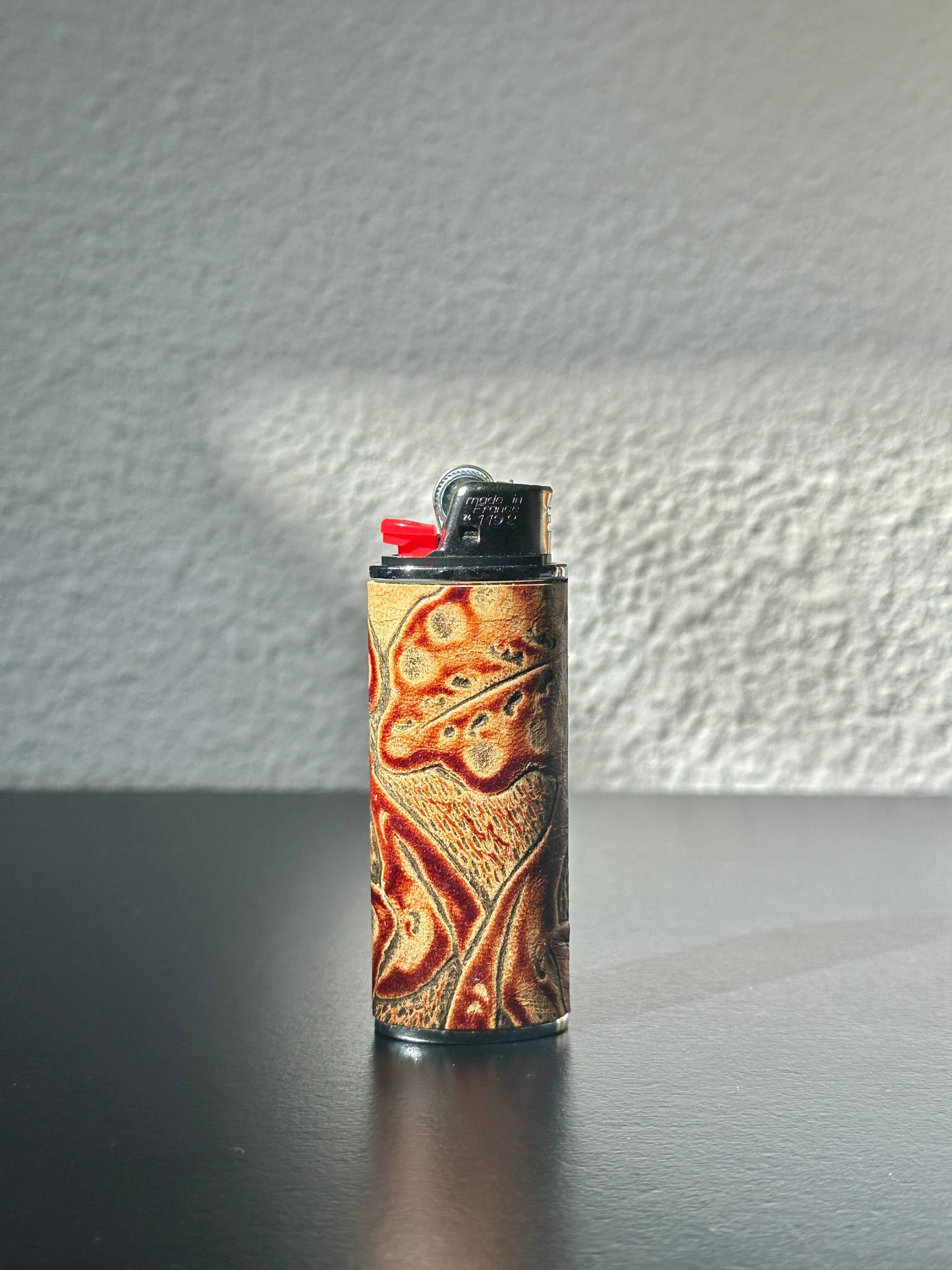 Lighter Case in Saddle Embossed Leather
