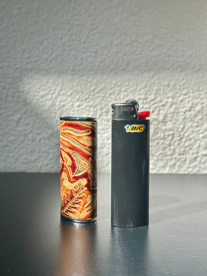 Lighter Case in Saddle Embossed Leather