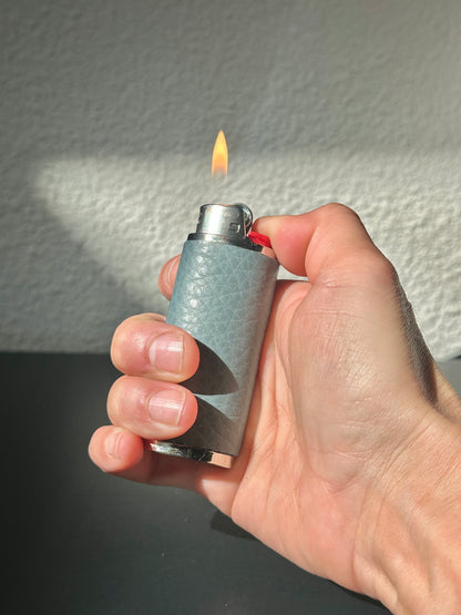 Lighter Case in Grey-Blue Leather