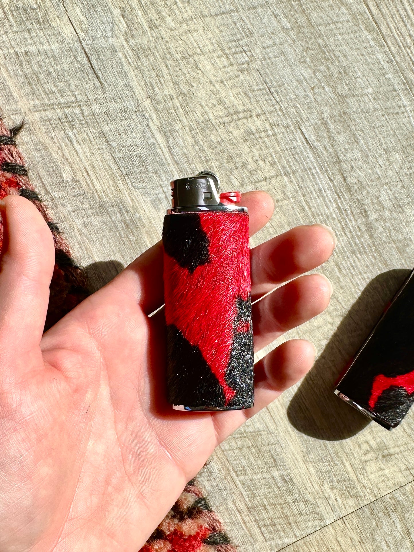 Lighter Case in Red Cow Hide
