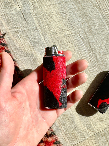 Lighter Case in Red Cow Hide