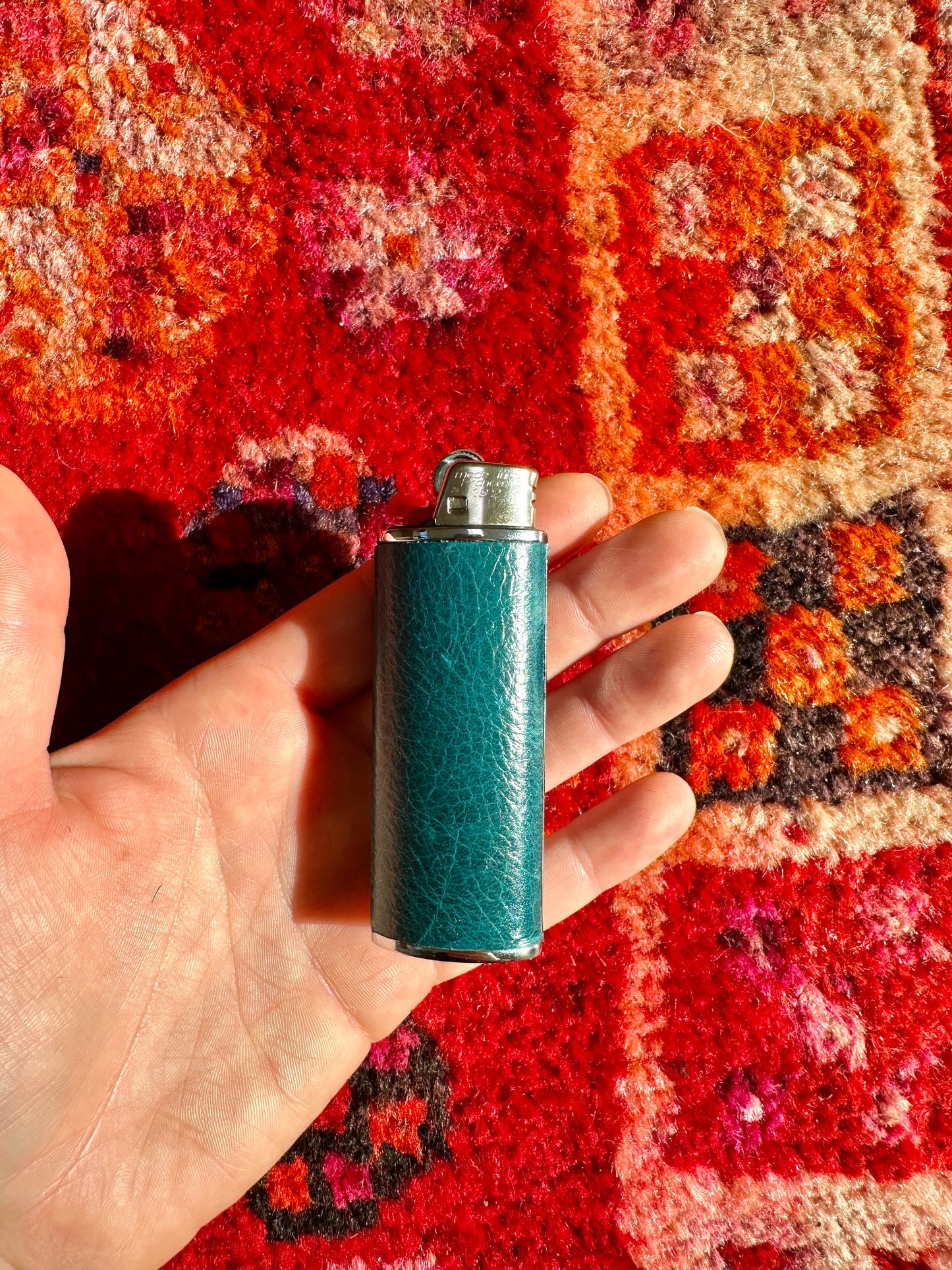 Lighter Case in Turquoise Leather