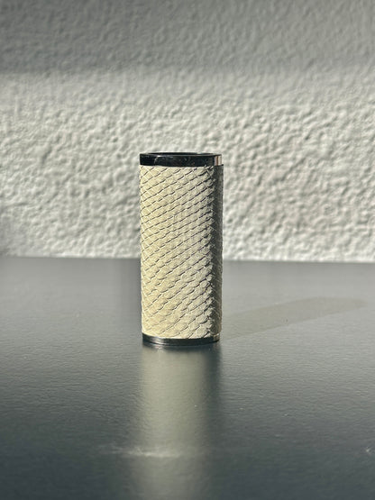 Lighter Case in Ivory Cobra Leather