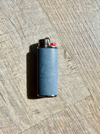 Lighter Case in Grey-Blue Leather