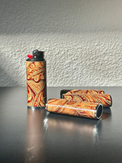 Lighter Case in Saddle Embossed Leather