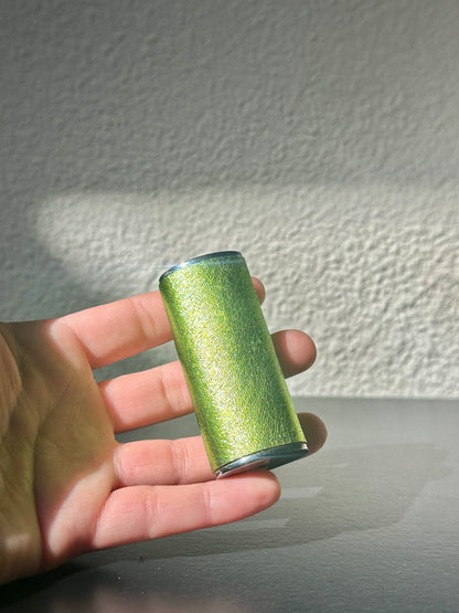 Lighter Case in Metallic Lime Leather