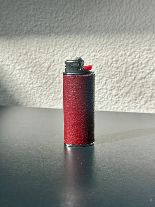 Lighter Case in Maroon Leather