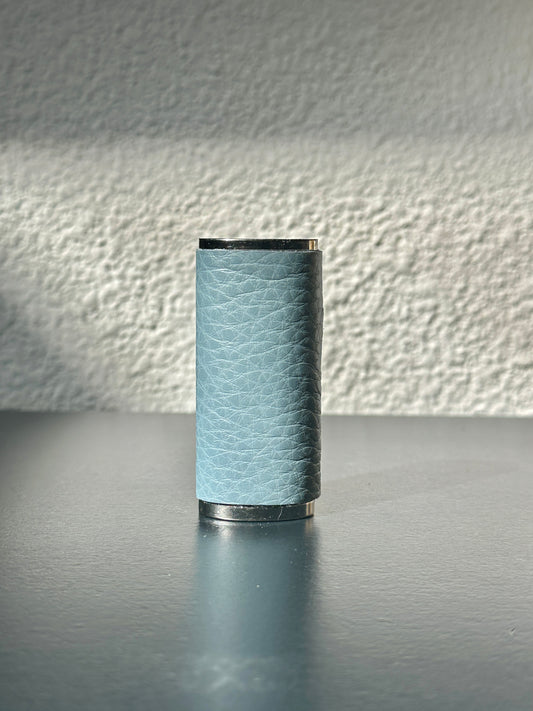 Lighter Case in Grey-Blue Leather