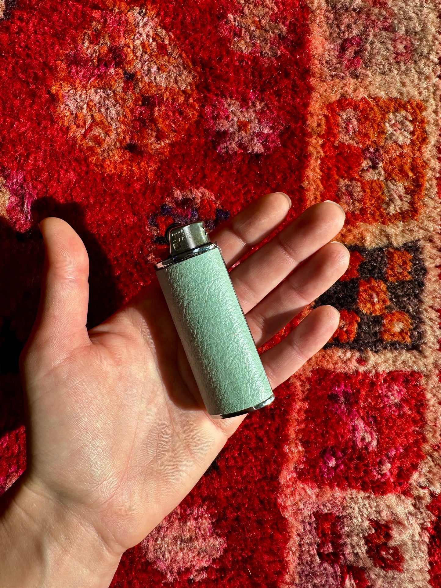 Lighter Case in Baby Blue Leather