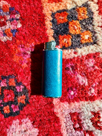 Lighter Case in Turquoise Leather