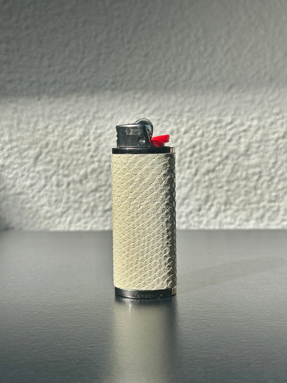 Lighter Case in Ivory Cobra Leather