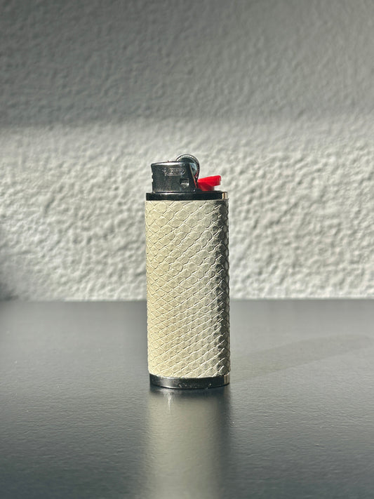 Lighter Case in Ivory Cobra Leather