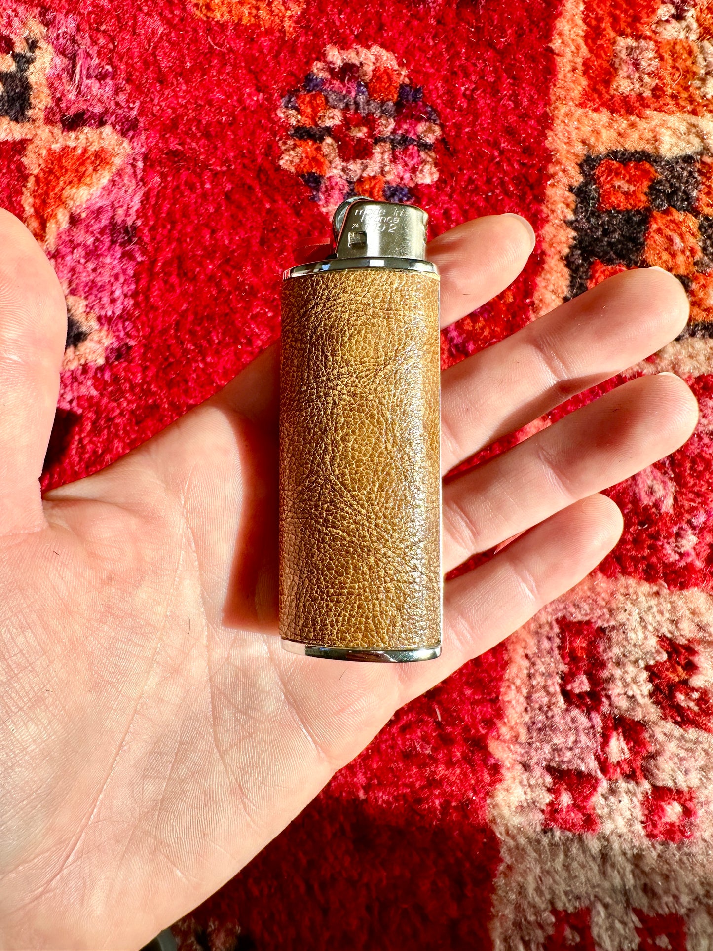 Lighter Case in Worn Leather