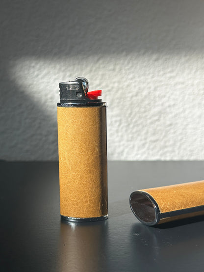 Lighter Case in Mustard Leather